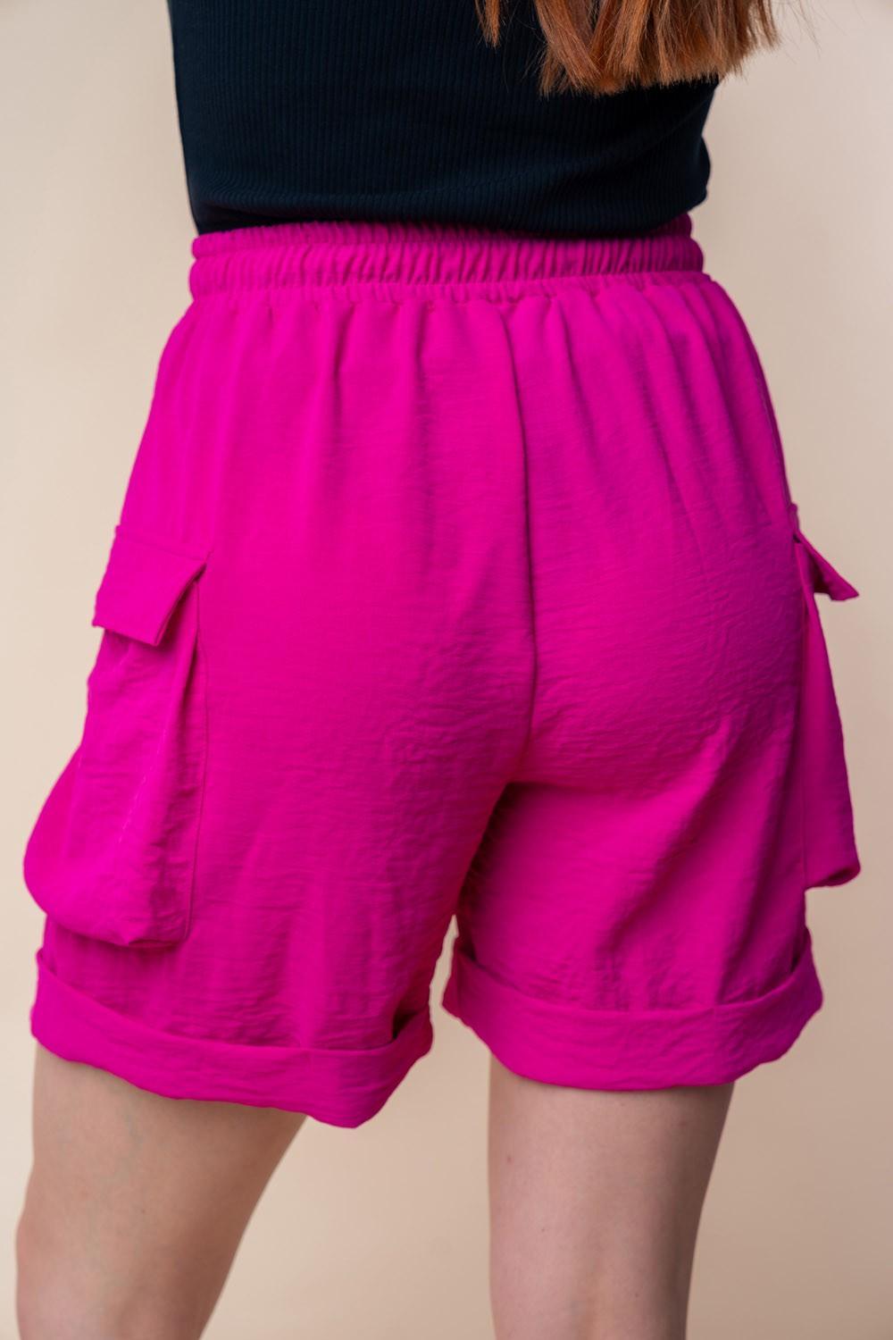 Short cargo en tricot à taille haute avec cordon de serrage White Birch