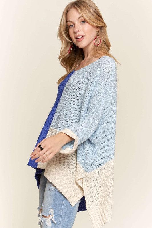 Pull à manches longues et blocs de couleurs avec fente latérale ADORA