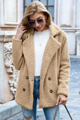Manteau en sherpa à col à revers pleine grandeur Ivy Lane