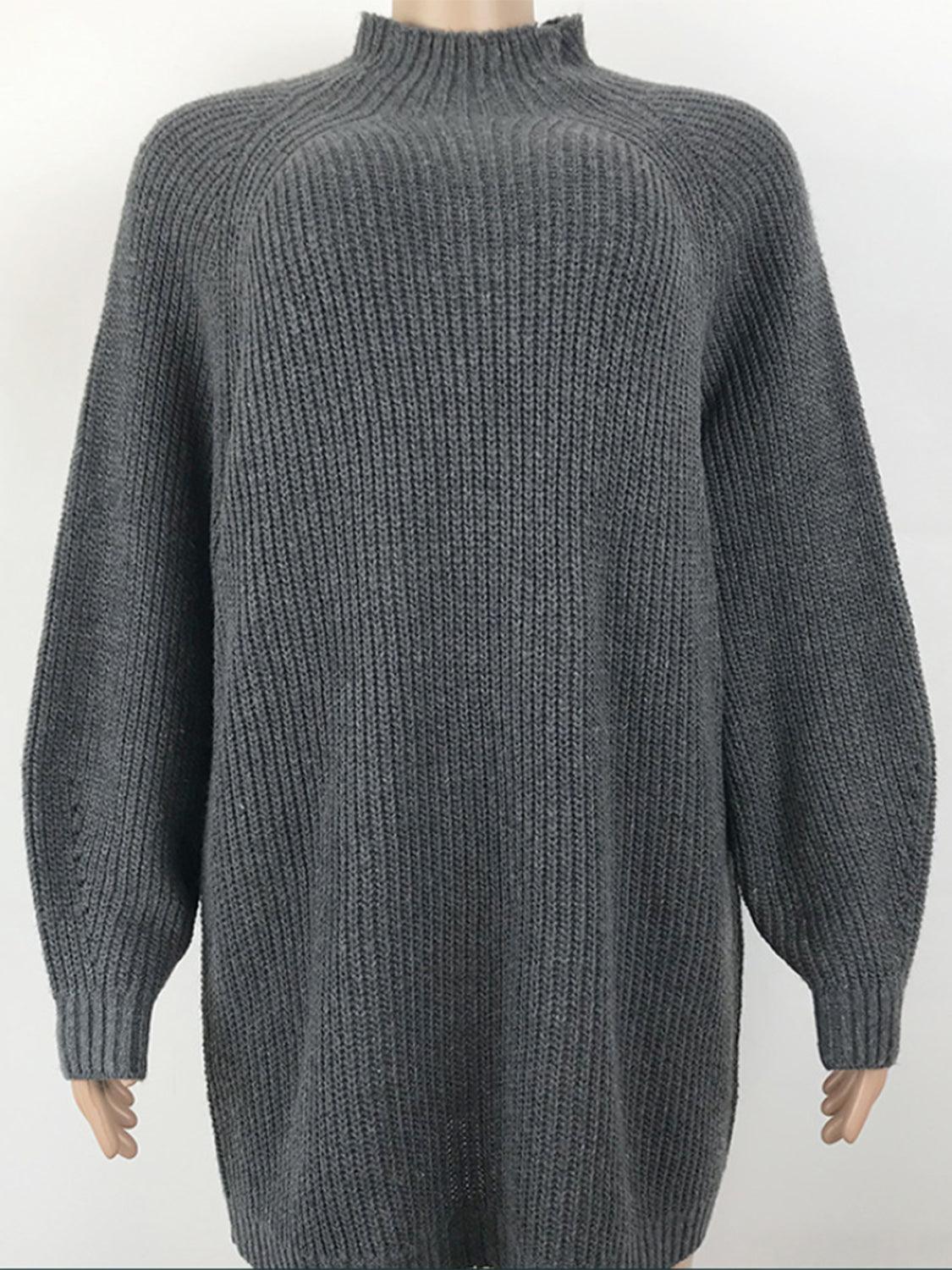 Robe pull à col montant et épaules tombantes
