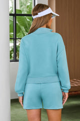 Ensemble Active Sweat-shirt à demi-boutons et short