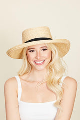 Chapeau en paille tressée à large bord Fame