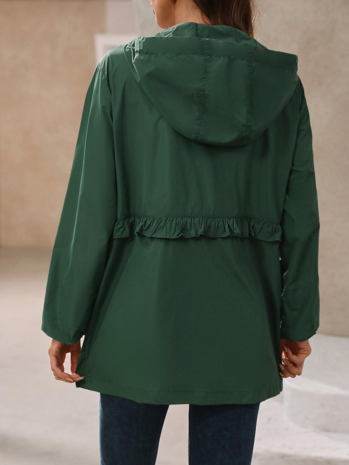 Coupe-vent à capuche et manches longues imperméable d'extérieur Ivy Lane