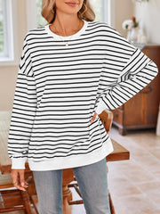 Sweat-shirt rayé à manches longues et col rond Lovelet
