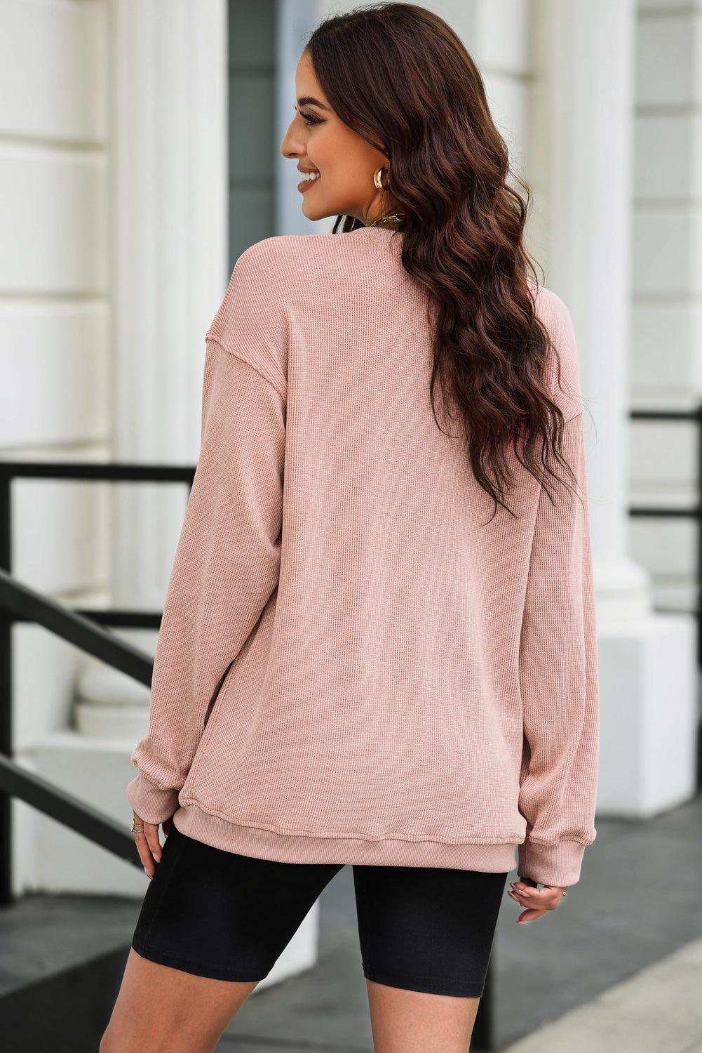 Sweat-shirt à manches longues et épaules tombantes avec nœud pour la Saint-Valentin