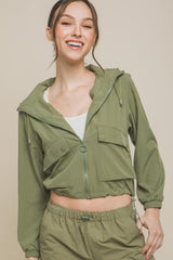 Veste zippée à capuche avec cordon de serrage Love Tree