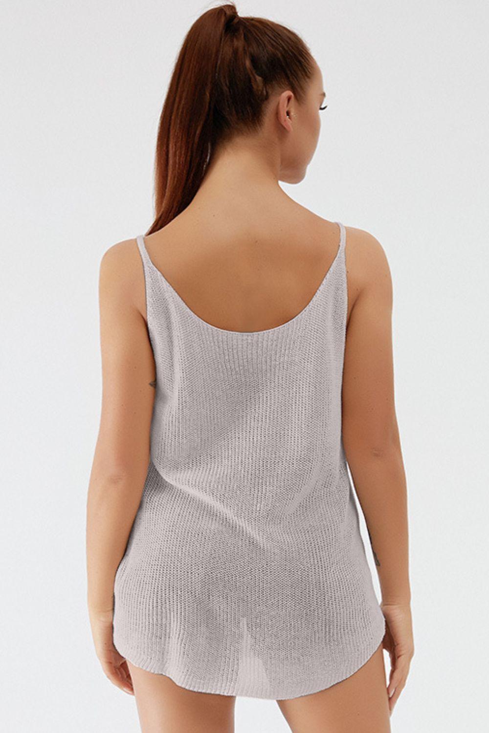Camisole en tricot à bretelles spaghetti et col rond