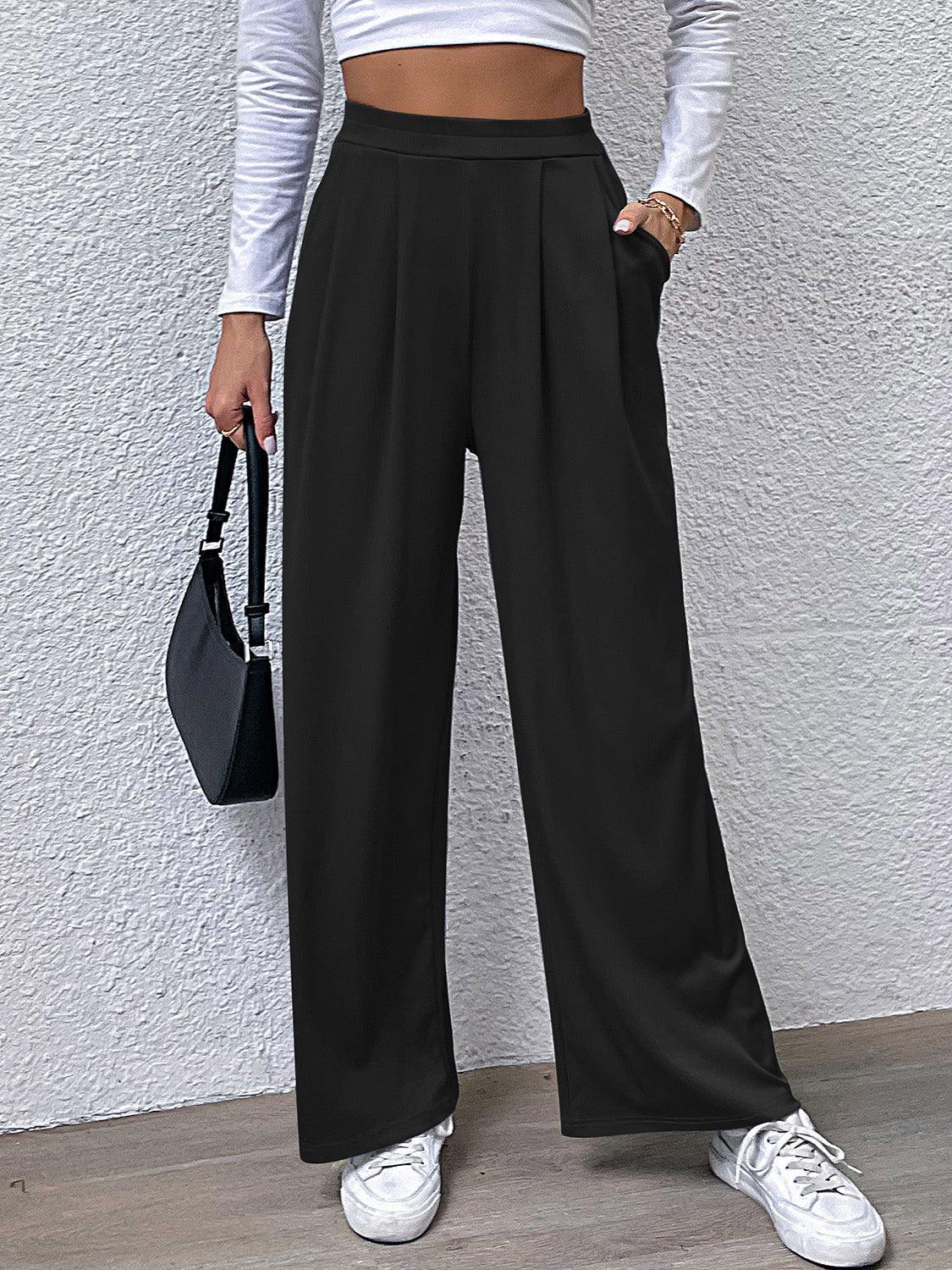 Pantalon droit taille haute