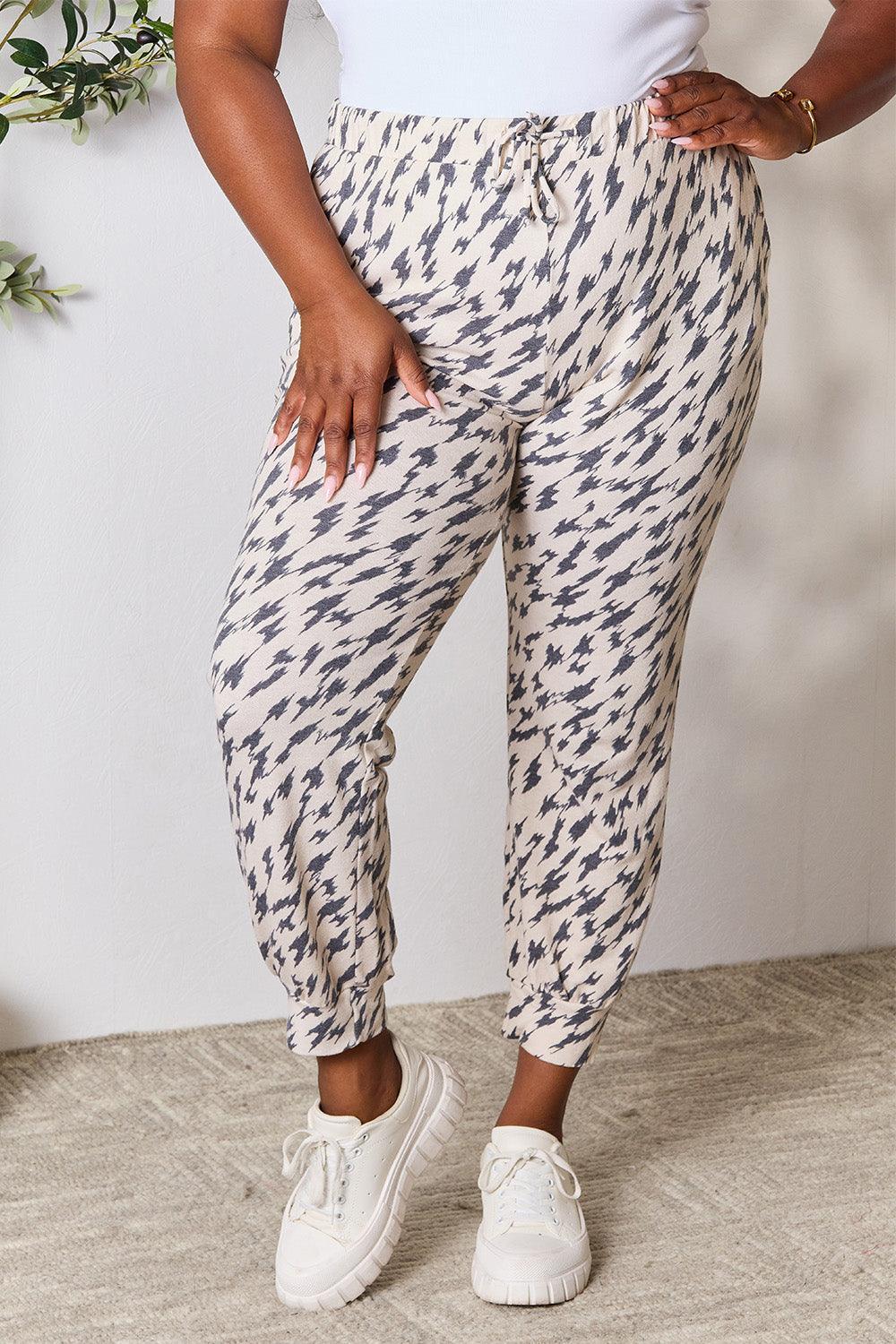 Pantalon à cordon de serrage imprimé Heimish taille réelle