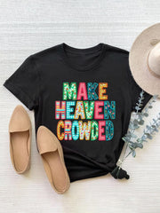 T-shirt à manches courtes et col rond avec lettres