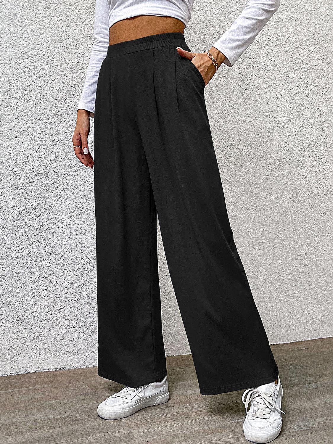 Pantalon droit taille haute