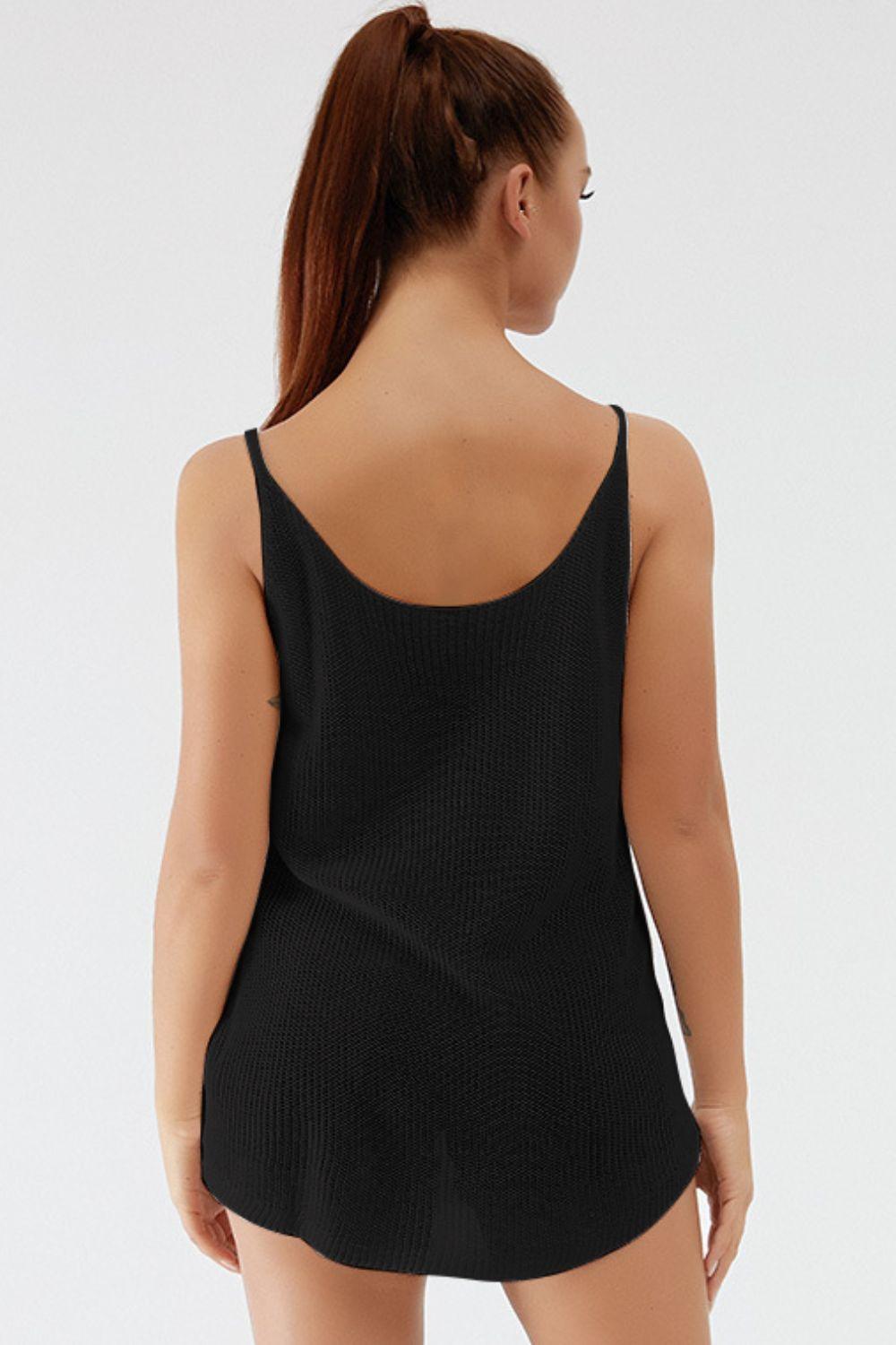 Camisole en tricot à bretelles spaghetti et col rond