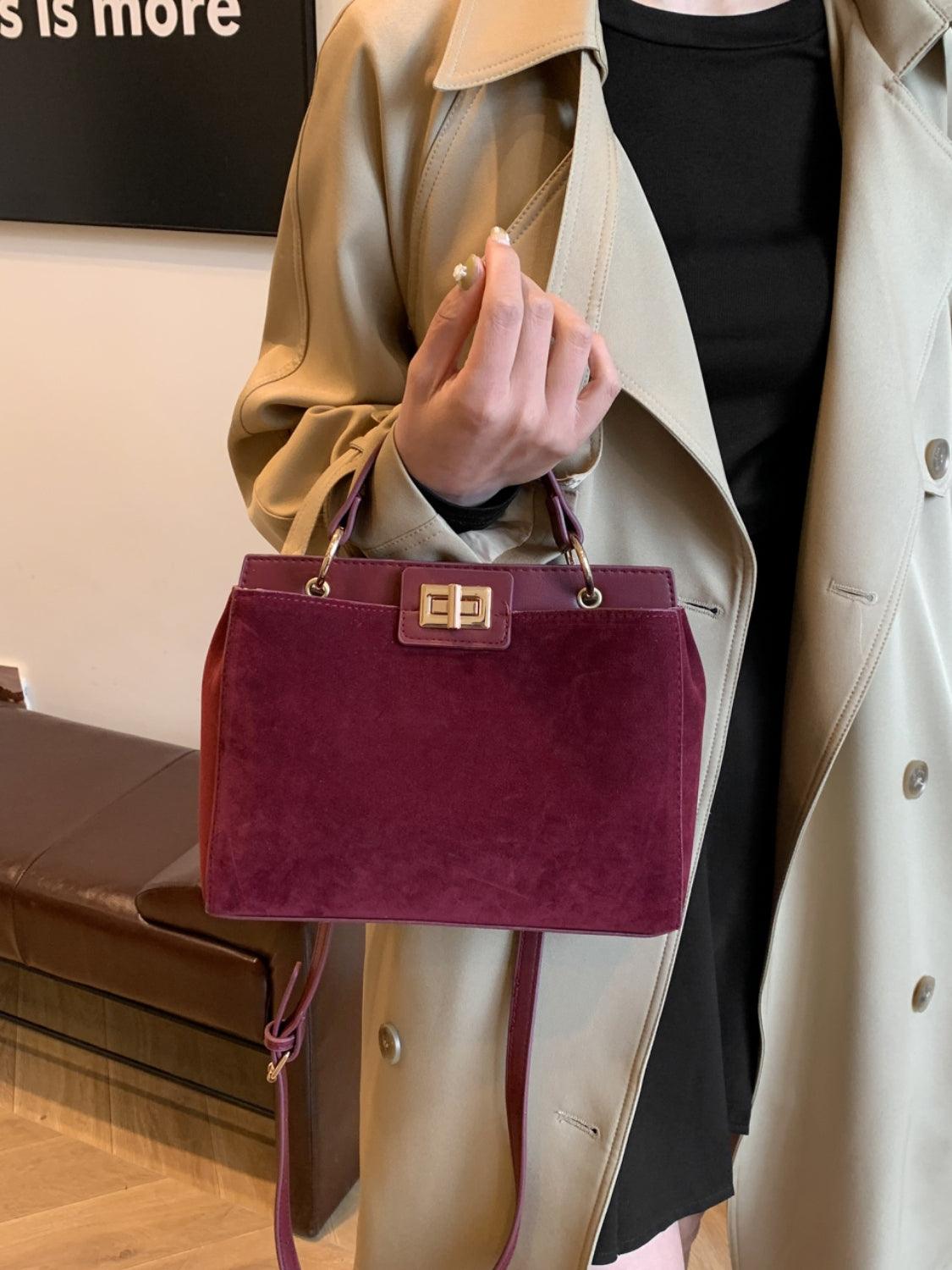 Sac à main de couleur unie avec bandoulière amovible