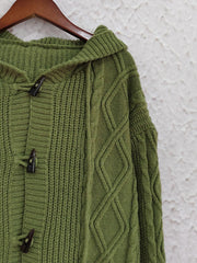 Cardigan à capuche à manches longues en maille torsadée
