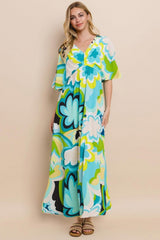 Robe longue fendue à imprimé floral ODDI