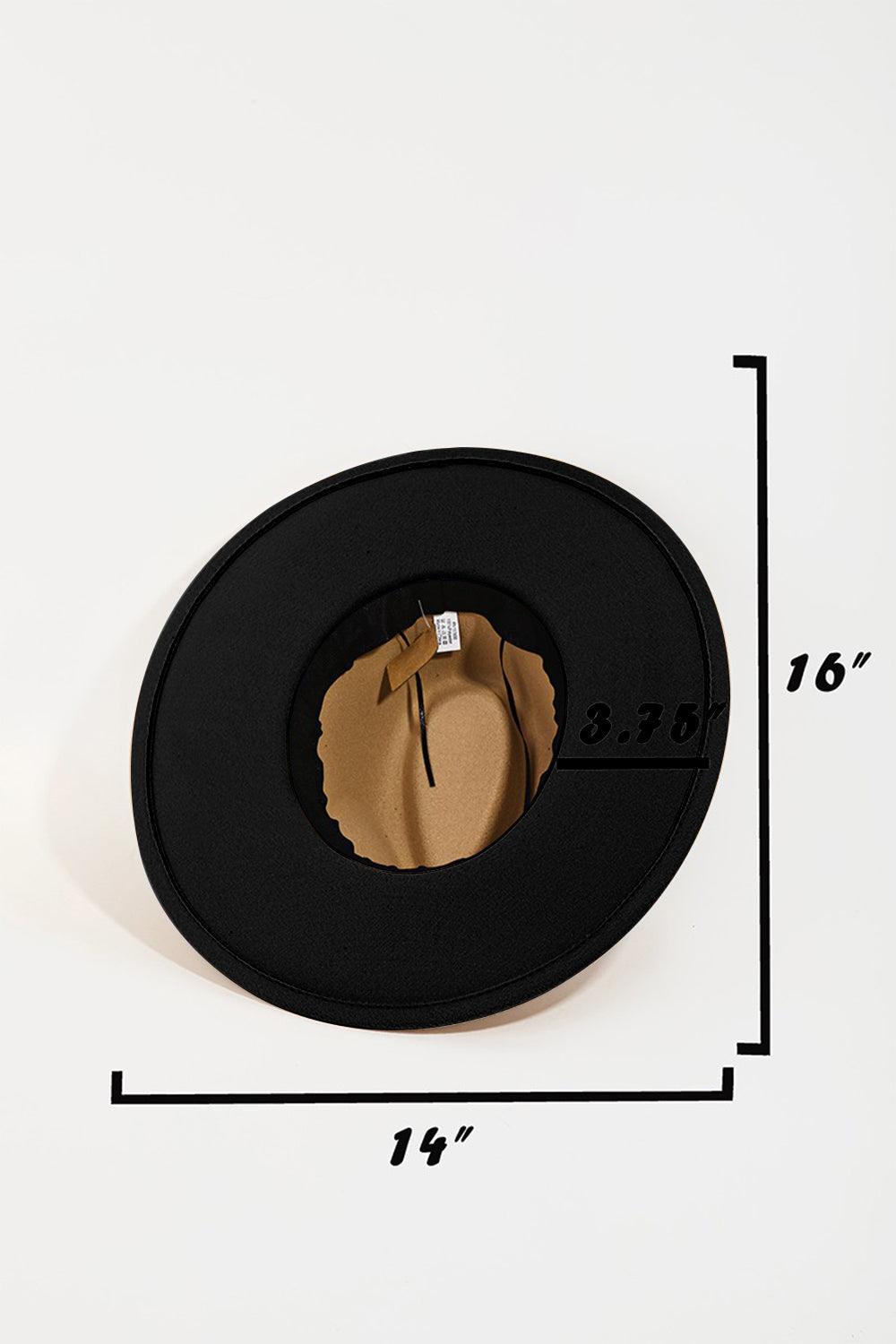 Chapeau Fedora à clous en forme de soleil, de lune et d'étoile