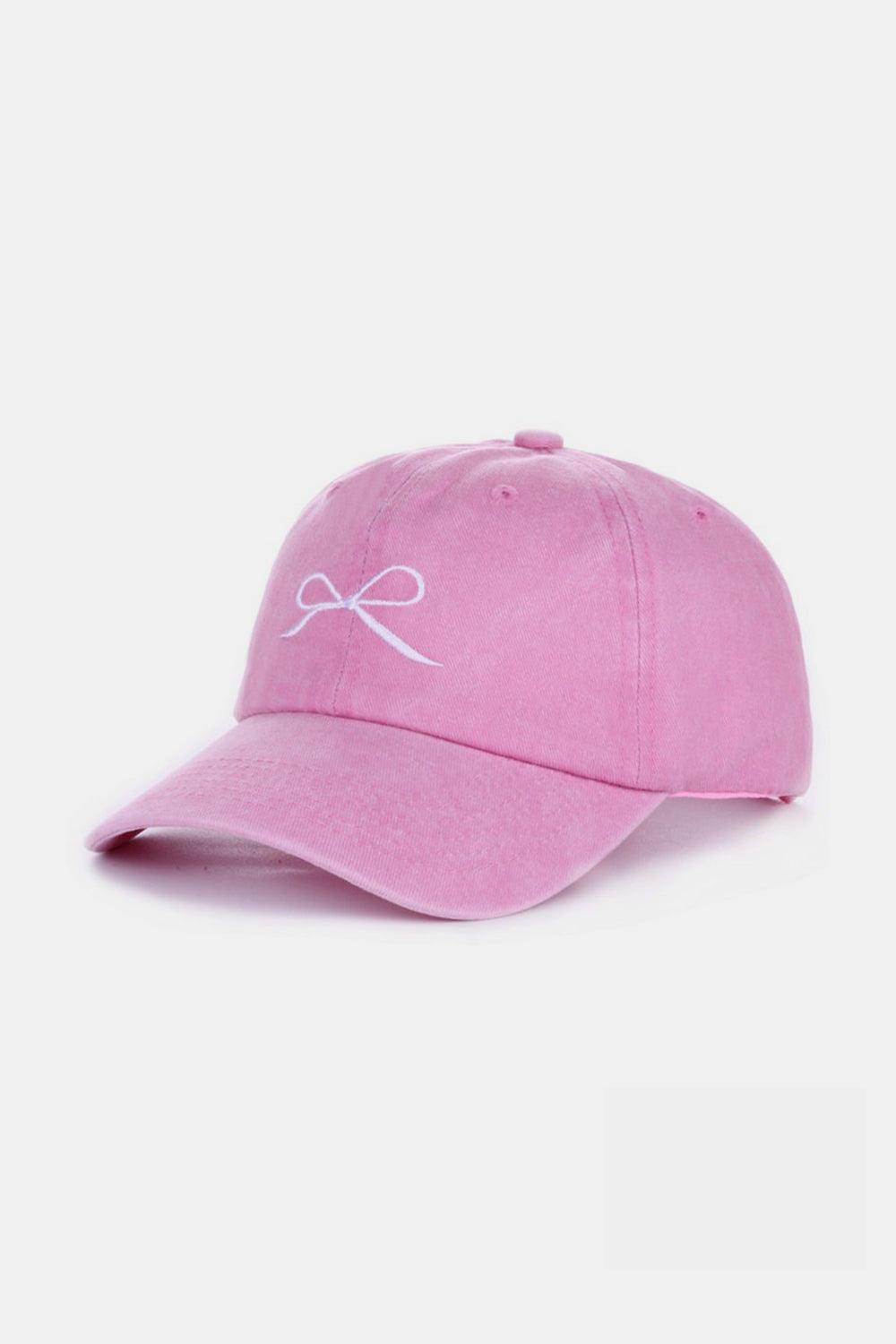 Casquettes en coton délavé brodées avec nœud Zenana