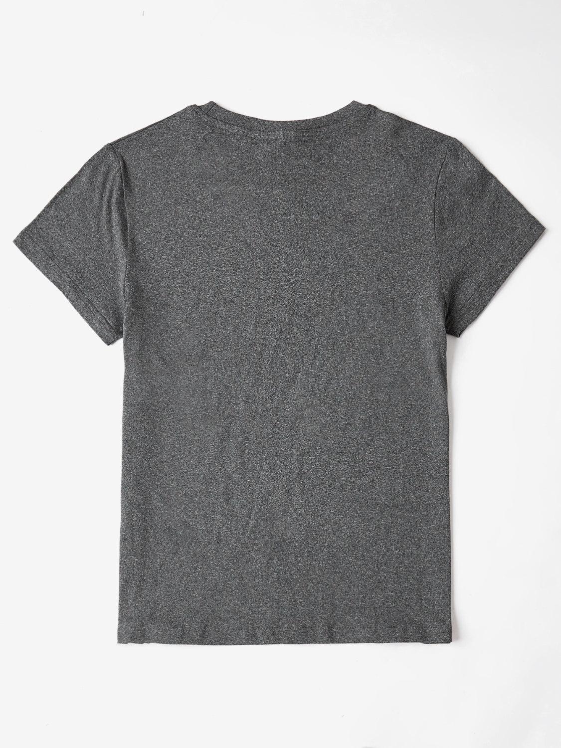 T-shirt à manches courtes et col rond avec lettres