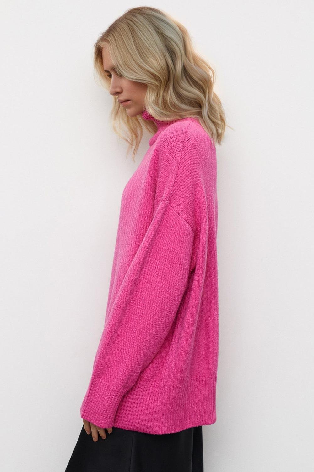 Pull à manches longues et col roulé Basic Bae à épaules tombantes