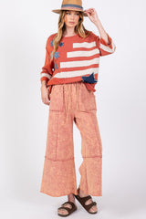 Pantalon large en tissu éponge délavé minéral SAGE + FIG