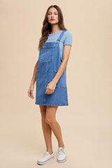 Robe salopette en jean à bretelles larges et poches Annie Wear
