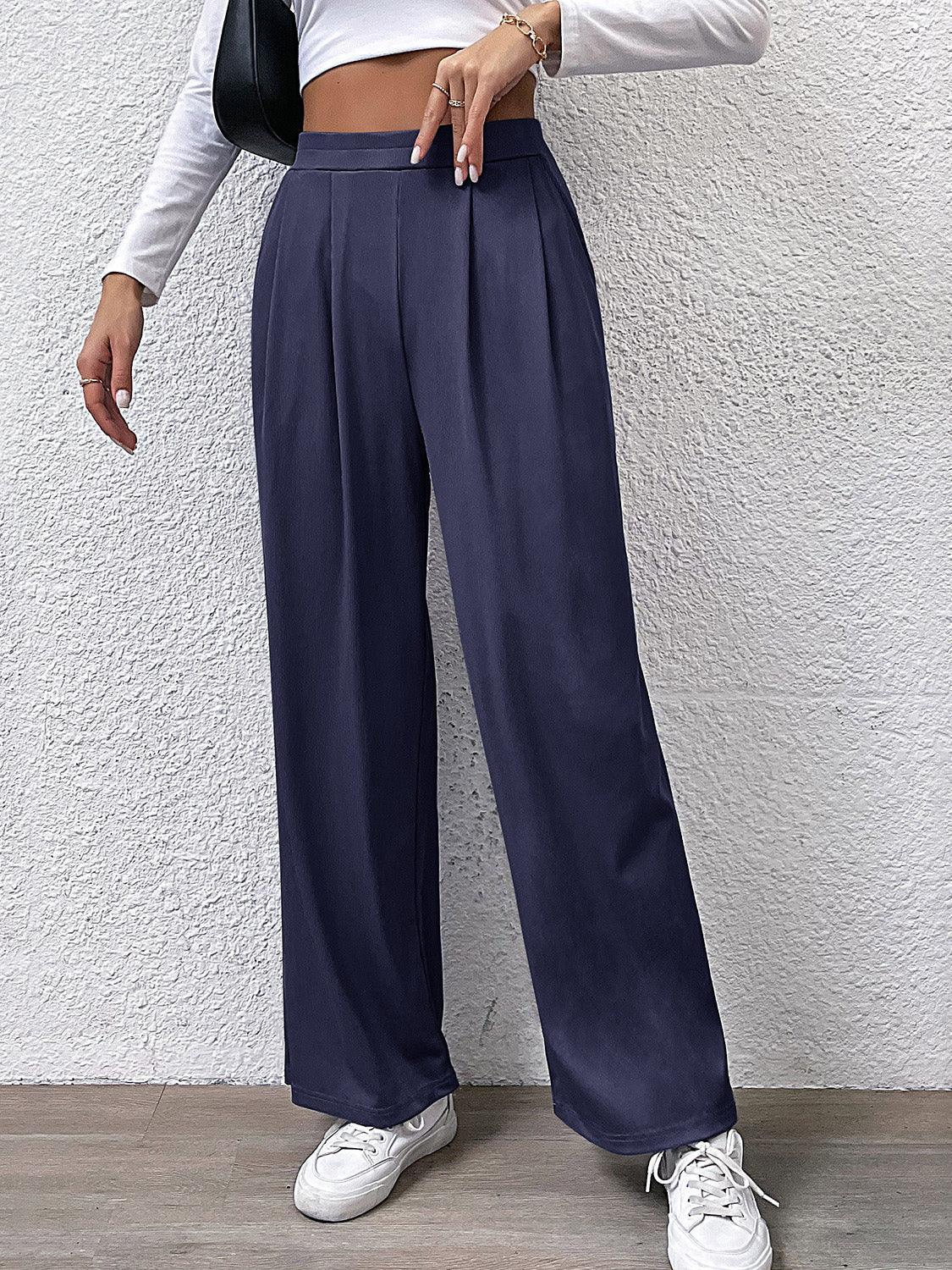 Pantalon droit taille haute