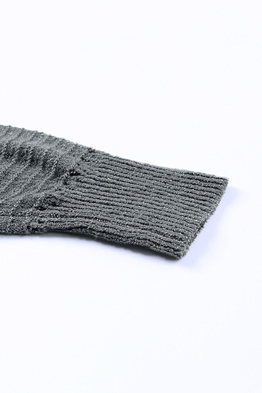 Cardigan à capuche ajouré à manches raglan et fermeture éclair
