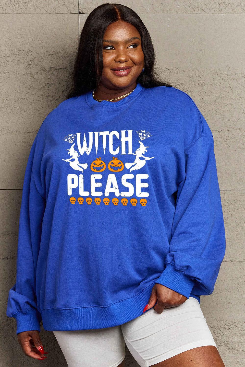 Sweat-shirt graphique WITCH PLEASE en taille réelle Simply Love