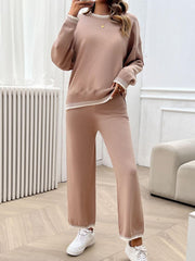Ensemble pull-over à col rond et épaules tombantes Devine et pantalon