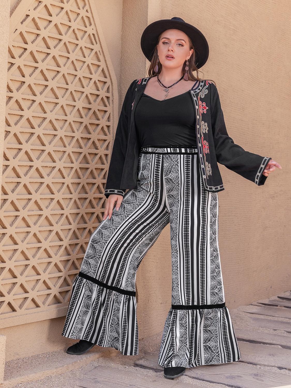 Pantalon large imprimé grande taille