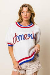 Pull à manches courtes BiBi Metallic America Letter