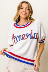 Pull à manches courtes BiBi Metallic America Letter