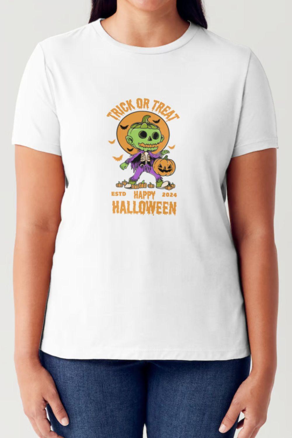 T-shirt tubulaire à manches courtes et col rond Simply Love Full Size TRICK OR TREAT