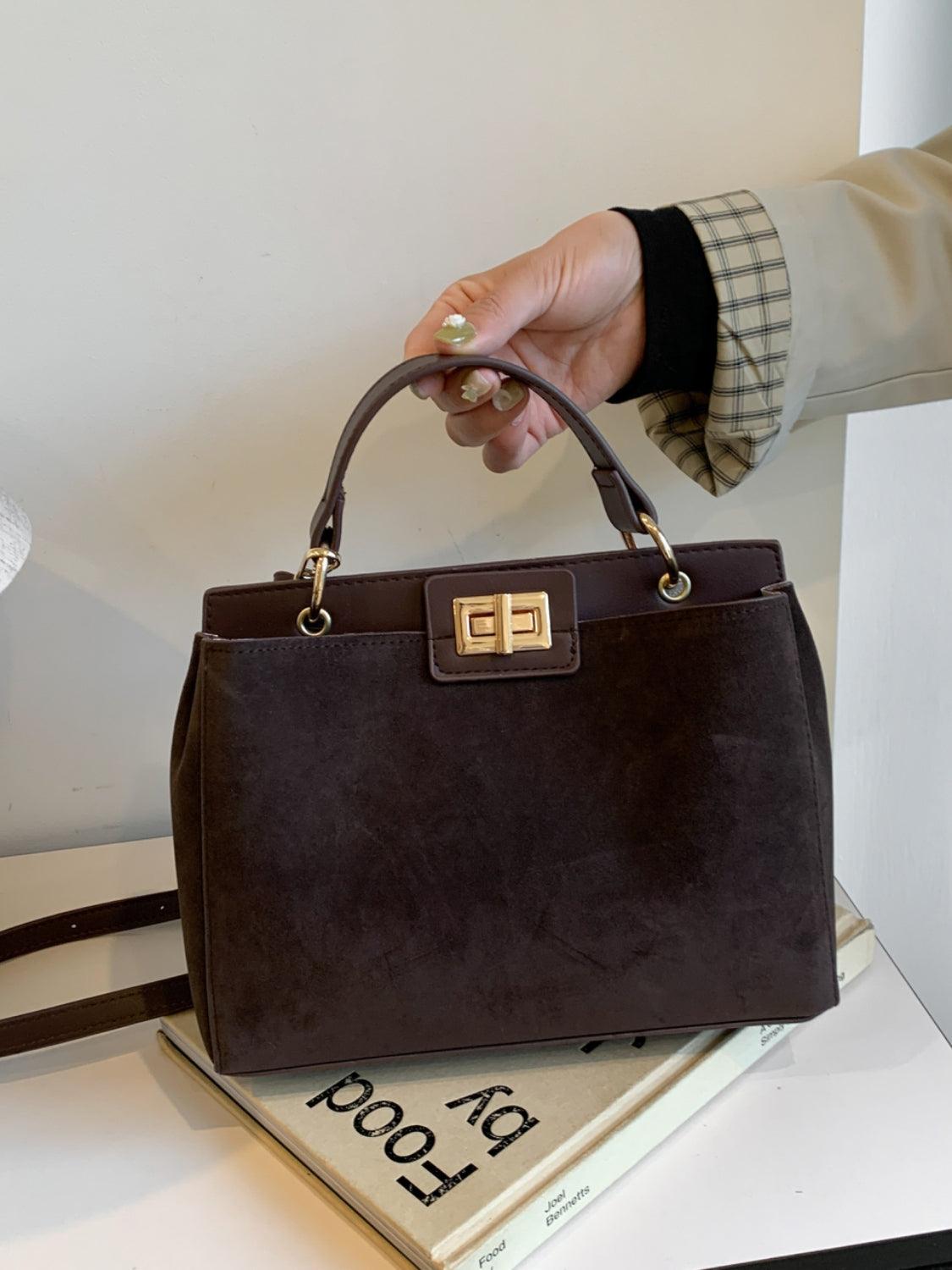 Sac à main de couleur unie avec bandoulière amovible