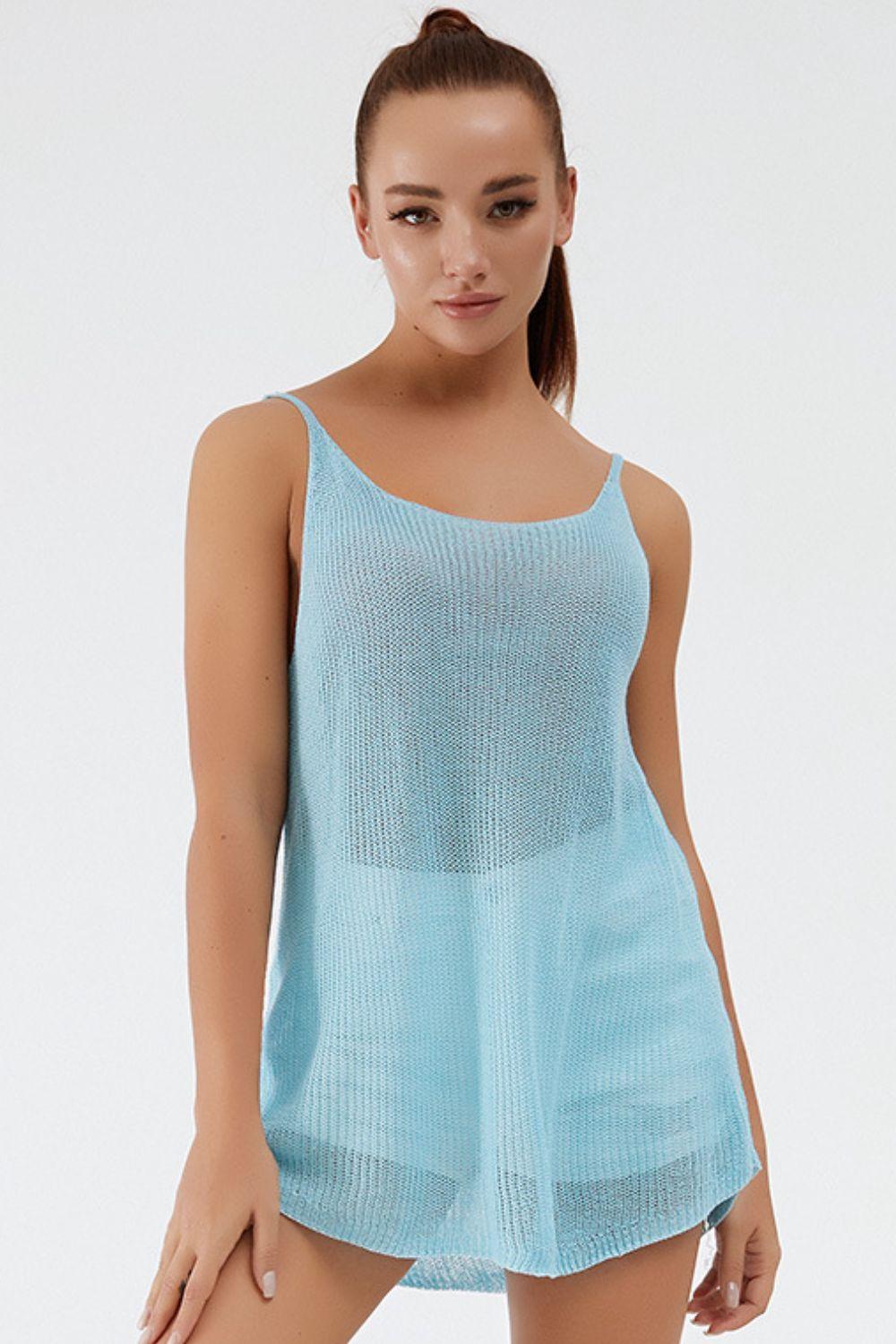 Camisole en tricot à bretelles spaghetti et col rond