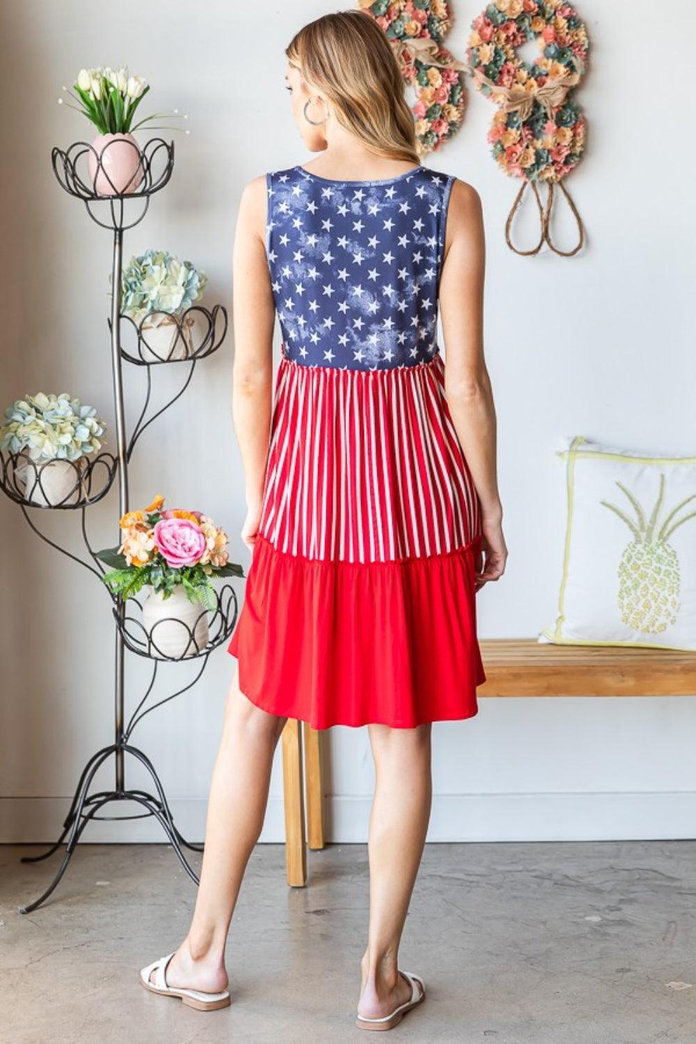 Robe débardeur contrastée à thème drapeau américain Heimish