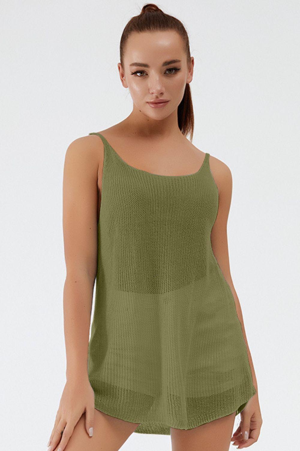 Camisole en tricot à bretelles spaghetti et col rond
