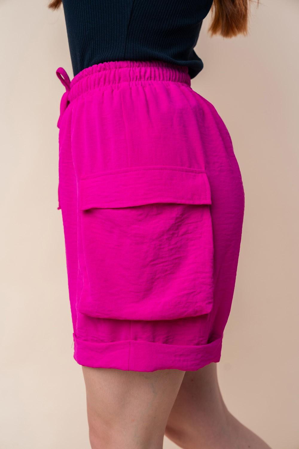 Short cargo en tricot à taille haute avec cordon de serrage White Birch