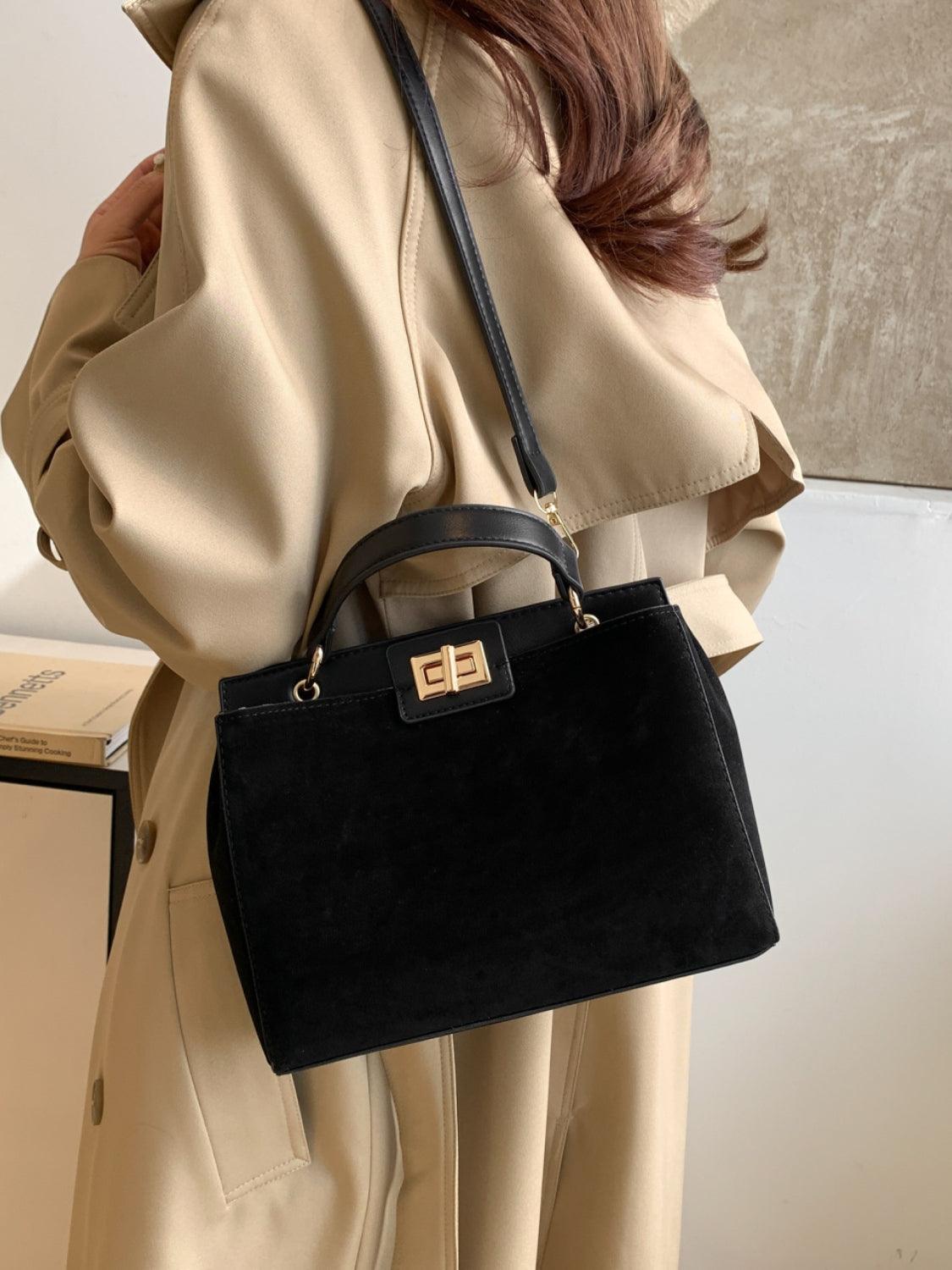 Sac à main de couleur unie avec bandoulière amovible