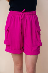 Short cargo en tricot à taille haute avec cordon de serrage White Birch