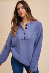 Pull côtelé à demi-bouton Annie Wear