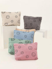 Pochette Zenana en velours côtelé avec sourire