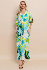 Robe longue fendue à imprimé floral ODDI