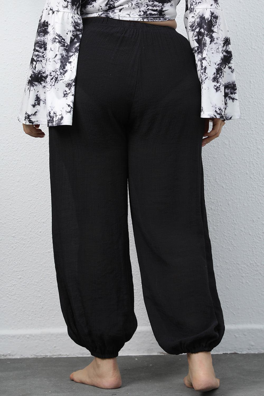 Pantalon de jogging à cordon de serrage grande taille