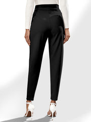 Pantalon droit taille haute avec poches