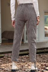 Pantalon droit avec cordon de serrage et poches