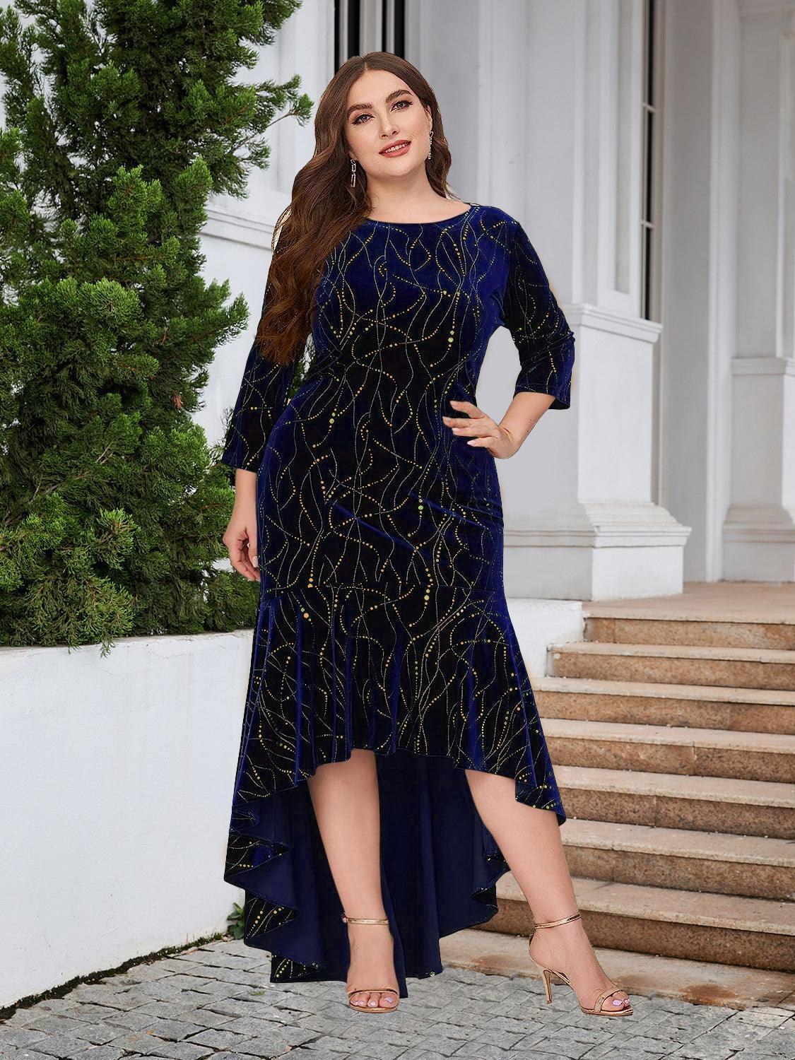 Robe asymétrique à ourlet volanté grande taille