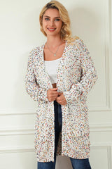 Cardigan chiné à manches longues et ouvert sur le devant