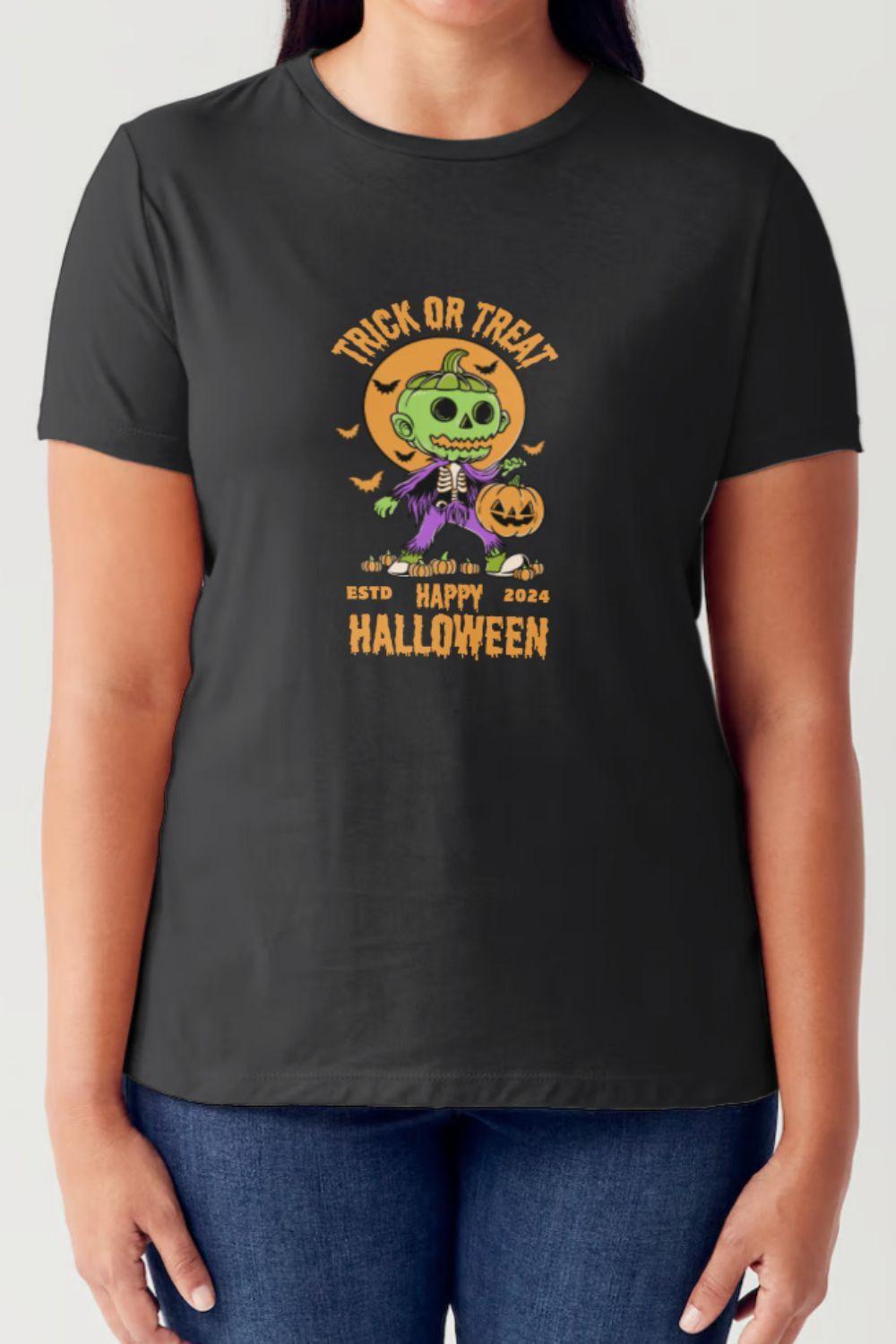 T-shirt tubulaire à manches courtes et col rond Simply Love Full Size TRICK OR TREAT