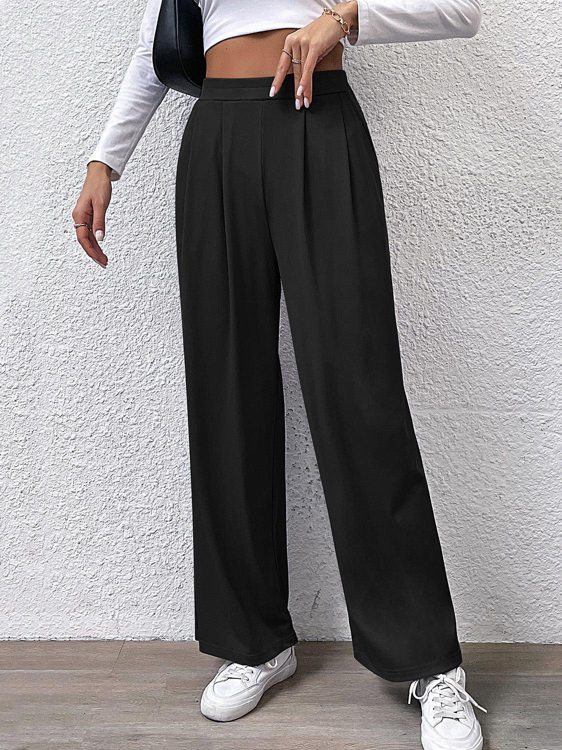 Pantalon droit taille haute